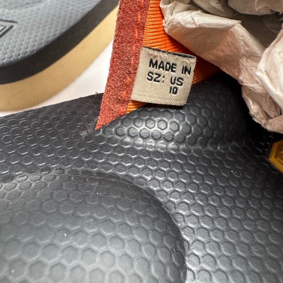 Suicoke‎ Moto-Cab Orange Quilted Nylon Slide Sandals Mens Size 10 Vibram Sole